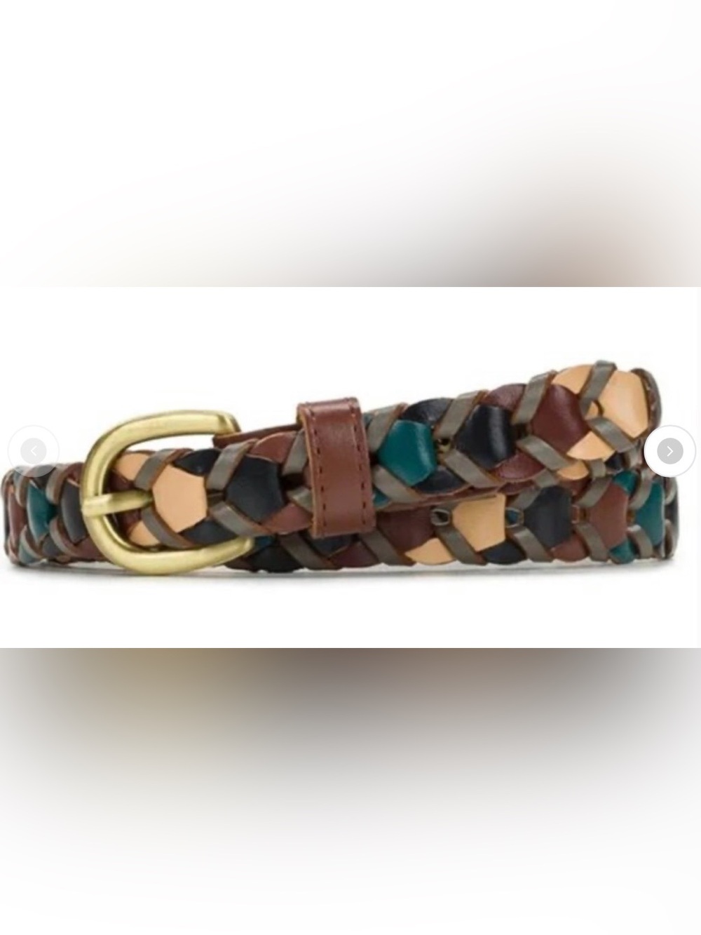 NWT Patrica Nash Atina Belt Chainlink Turquoise Multi  Leather
